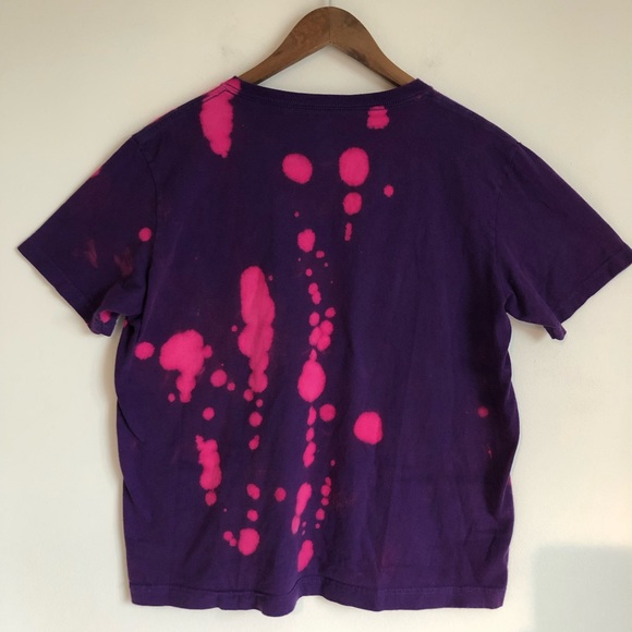 NCAA East Carolina University Purple Bleached Dye Pink Graphic Tee, size XL Jr. - Picture 8 of 15